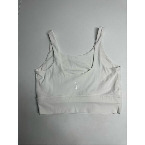 Nike Swoosh Light Support Non-Padded Sports Bra White Logo Size S - Picture 1 of 8